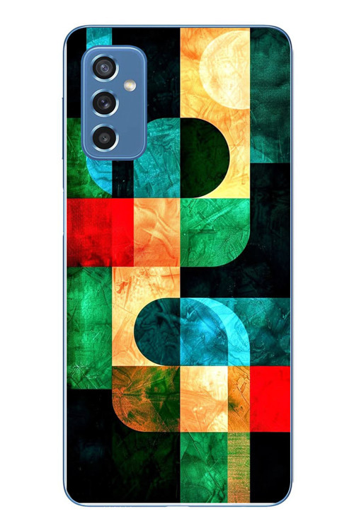 Samsung Galaxy M52 Uyumlu Modern Çizgiler Baskılı Silikon Kılıf