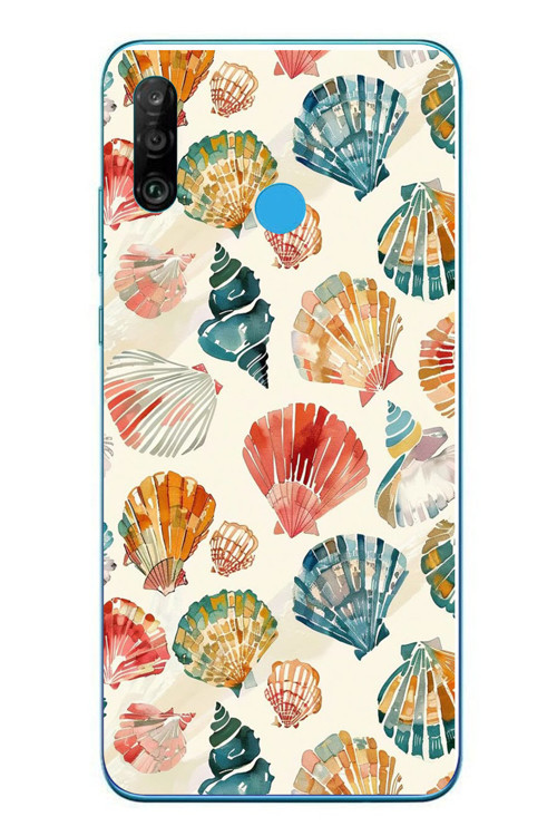 Huawei P30 Lite Uyumlu Deniz İncileri Baskılı Silikon Kılıf