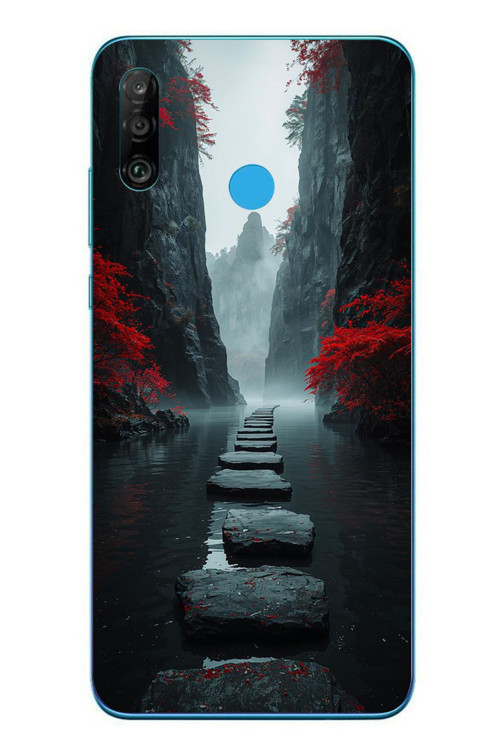 Huawei P30 Lite Uyumlu Karanlık Yolu Baskılı Silikon Kılıf
