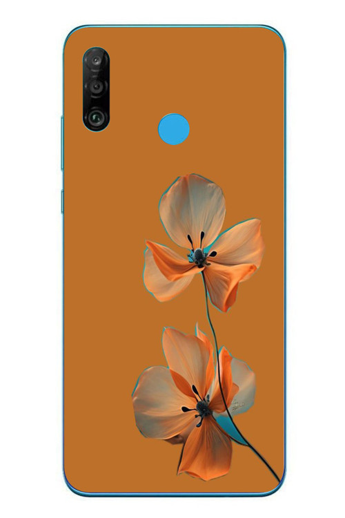 Huawei P30 Lite Uyumlu Hibüskus Çiçeği Baskılı Silikon Kılıf