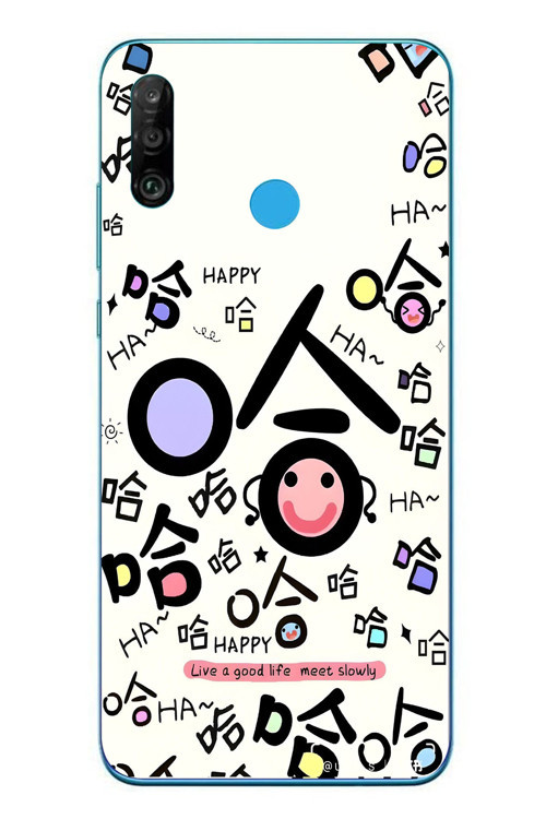 Huawei P30 Lite Uyumlu Mutlu Happy Baskılı Silikon Kılıf