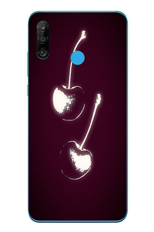 Huawei P30 Lite Uyumlu İki Kiraz Baskılı Silikon Kılıf