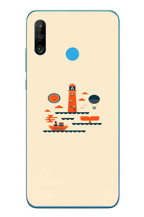 Huawei P30 Lite Uyumlu Sade Tatil Baskılı Silikon Kılıf
