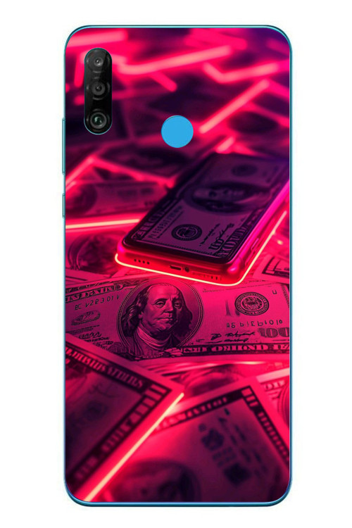 Huawei P30 Lite Uyumlu Kızıl Dolarlar Baskılı Silikon Kılıf