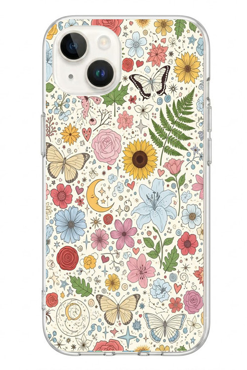 İphone 13/14 Uyumlu Bitkilerin Ahengi Baskılı Silikon Kılıf