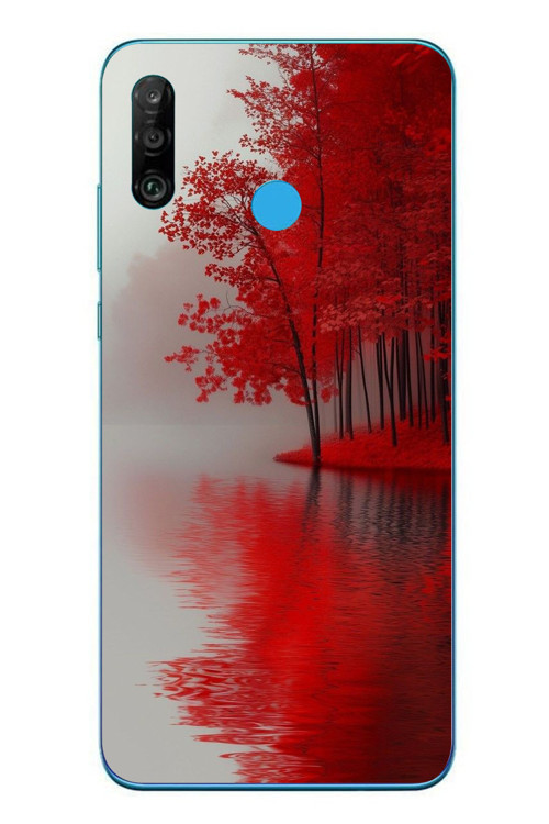Huawei P30 Lite Uyumlu Sonbahar Gölü Baskılı Silikon Kılıf
