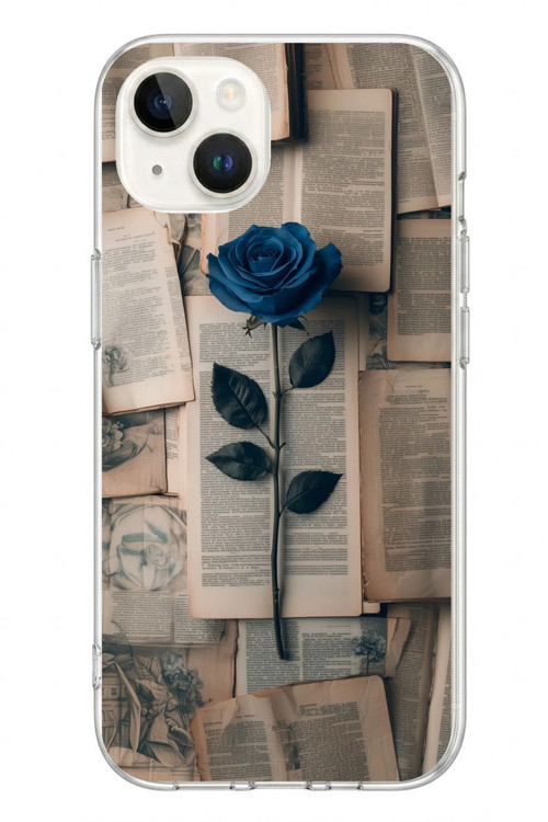 İphone 13/14 Uyumlu Mor Gül Baskılı Silikon Kılıf