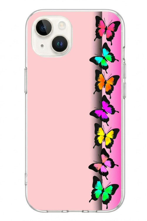 İphone 13/14 Uyumlu Kelebeklerin Rüyası Baskılı Silikon Kılıf