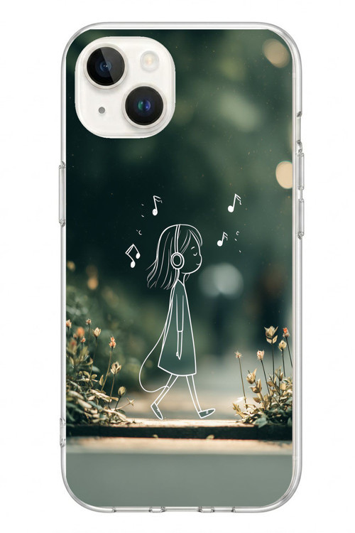 İphone 13/14 Uyumlu Neon Kız Çocugu Baskılı Silikon Kılıf