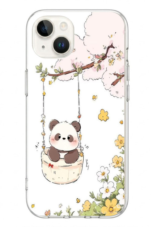 İphone 13/14 Uyumlu Sallanan Panda Baskılı Silikon Kılıf
