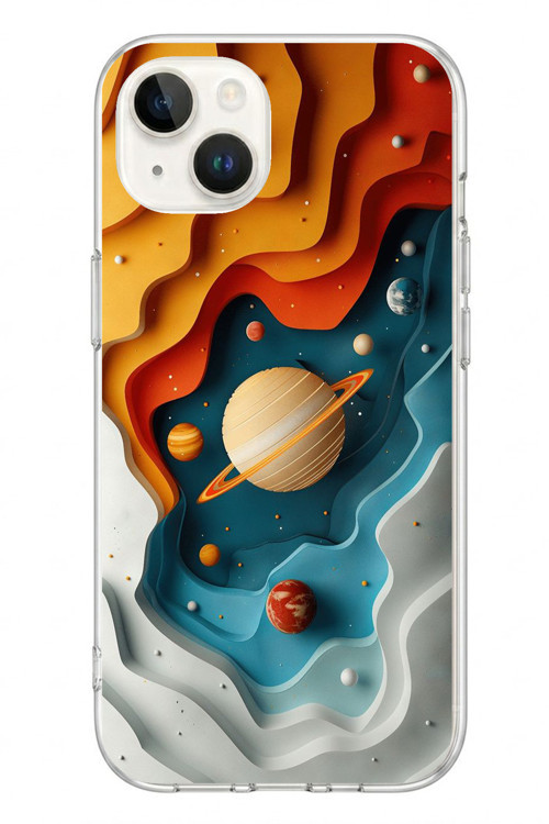 İphone 13/14 Uyumlu Uzay Renk Paleti Baskılı Silikon Kılıf