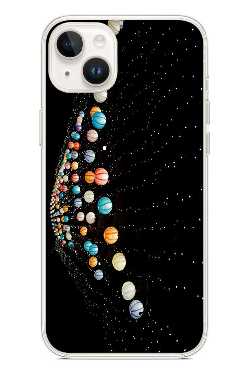 İphone 14 Plus Uyumlu Gezegenlerin Dansı Baskılı Silikon Kılıf
