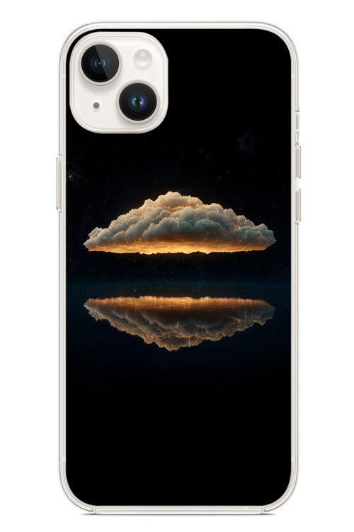 İphone 14 Plus Uyumlu Bulut Yansıması Baskılı Silikon Kılıf