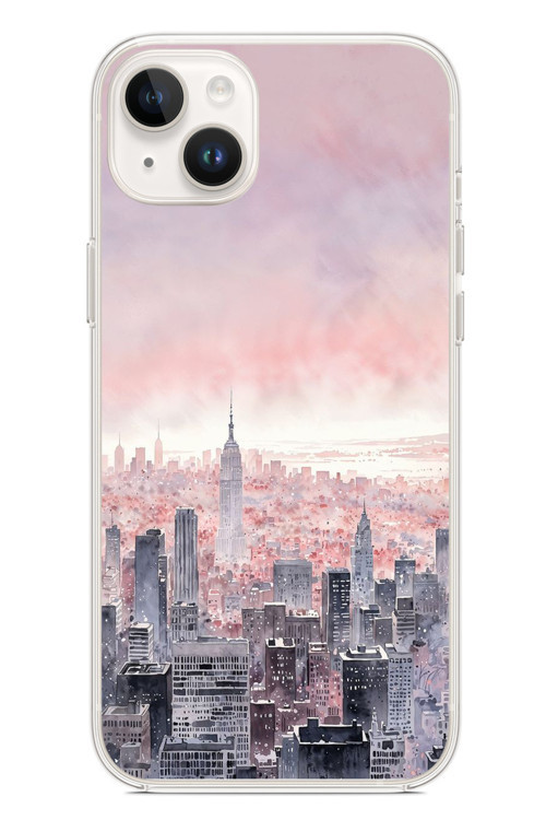 İphone 14 Plus Uyumlu Gökdelenler Baskılı Silikon Kılıf