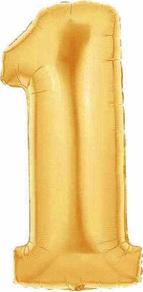 Rakam Folyo Balon Metalik Altın 1 Yaş Folyo Balon Metalik - 1 Yaş Balonu 100 cm