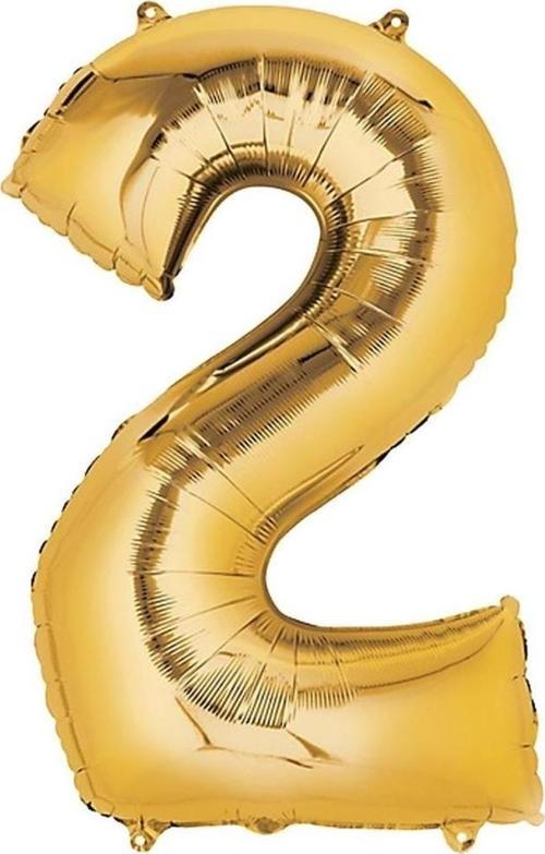 Rakam Folyo Balon Metalik Altın 2 Yaş Folyo Balon Metalik - 2 Yaş Balonu 100 cm