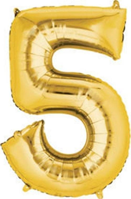 Rakam Folyo Balon Metalik Altın 5 Yaş Folyo Balon Metalik - 5 Yaş Balonu 100 cm