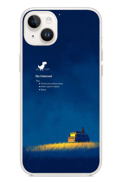 İphone 14 Plus Uyumlu İnternet Yok Baskılı Silikon Kılıf