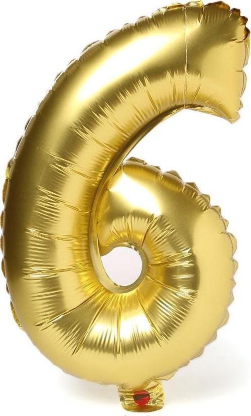 Rakam Folyo Balon Metalik Altın 6 Yaş Folyo Balon Metalik - 6 Yaş Balonu 100 cm