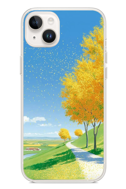 İphone 14 Plus Uyumlu Sarı Sonbahar Ağacı Baskılı Silikon Kılıf