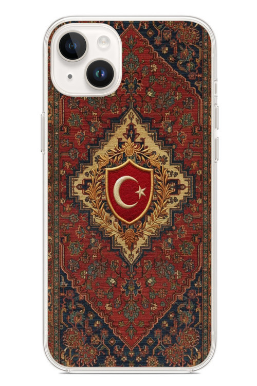 İphone 14 Plus Uyumlu Türkiye Bayraklı Halı Baskılı Silikon Kılıf