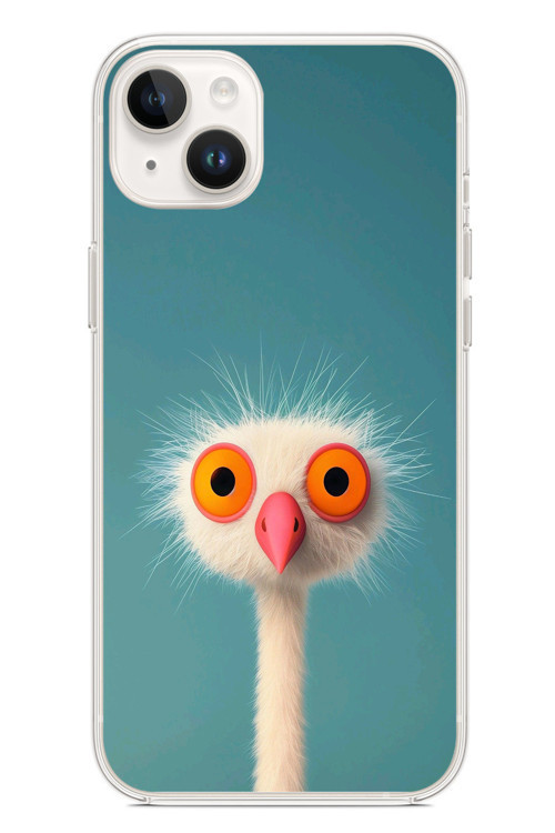 İphone 14 Plus Uyumlu Şaşkın Hayvan Baskılı Silikon Kılıf