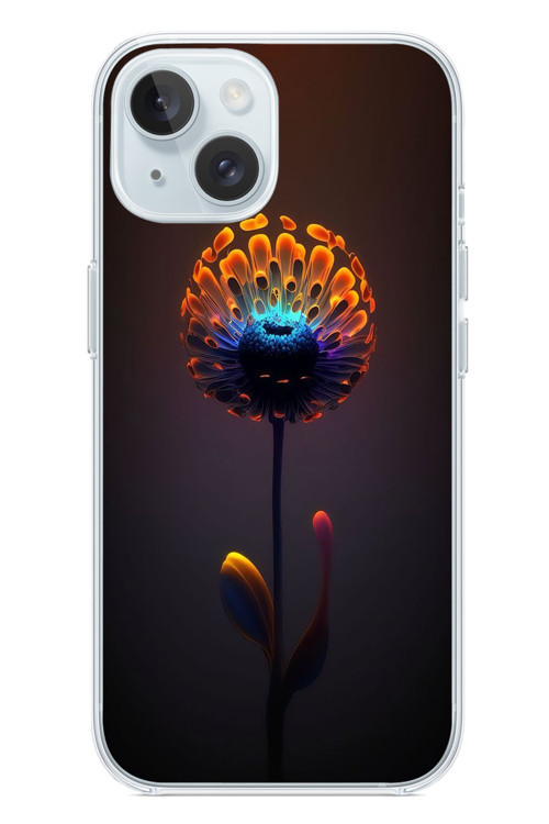 İphone 15 Uyumlu Büyülü Çiçek Baskılı Silikon Kılıf