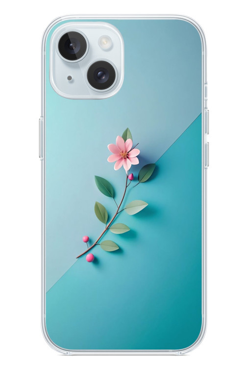 İphone 15 Uyumlu Çiçeğin Pembesi Baskılı Silikon Kılıf