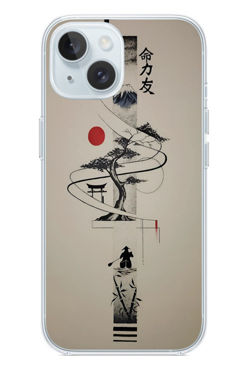 İphone 15 Uyumlu Japon Felsefesi Baskılı Silikon Kılıf