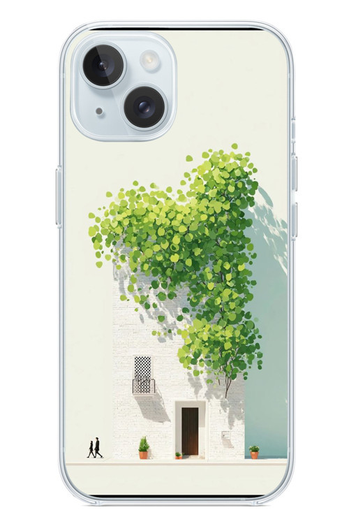 İphone 15 Uyumlu Sarmaşıklı Ev Baskılı Silikon Kılıf