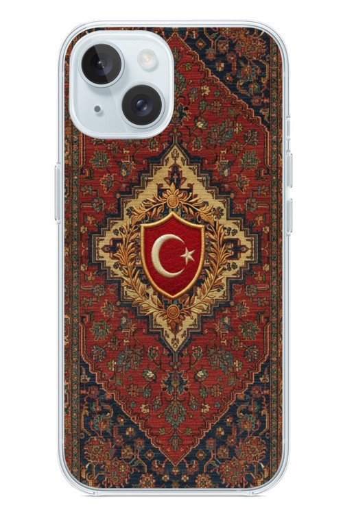İphone 15 Uyumlu Türkiye Bayraklı Halı Baskılı Silikon Kılıf