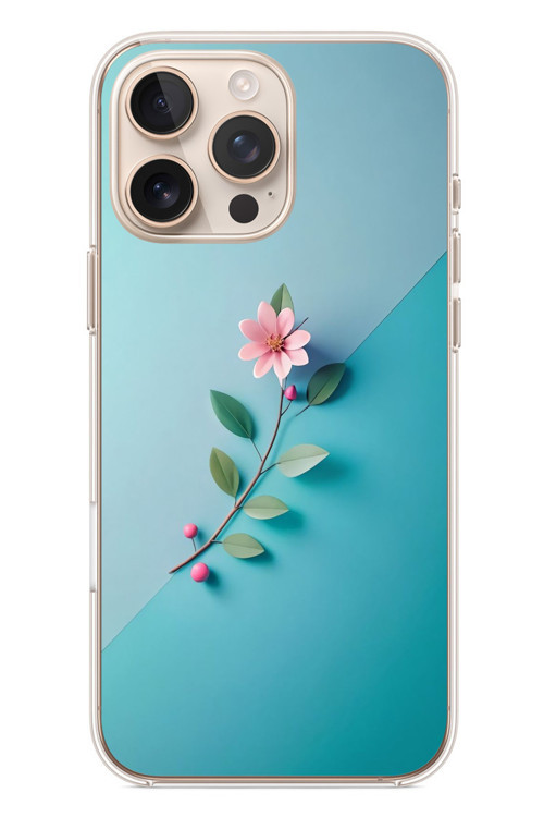 İphone 16 Pro Max Uyumlu Çiçeğin Pembesi Baskılı Silikon Kılıf