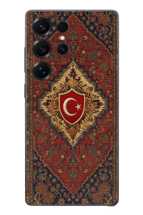 Samsung Galaxy S25 Ultra Uyumlu Türkiye Bayraklı Halı Baskılı Silikon Kılıf