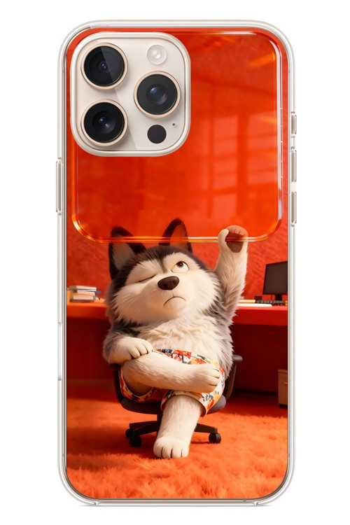 İphone 16 Pro Max Uyumlu Keyifli Köpek Baskılı Silikon Kılıf