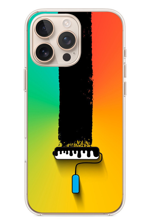 İphone 16 Pro Max Uyumlu Boya Rulosu Baskılı Silikon Kılıf