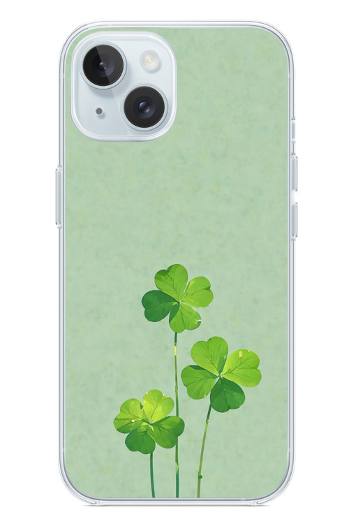 İphone 15 Uyumlu Üçlü Yonca Baskılı Silikon Kılıf