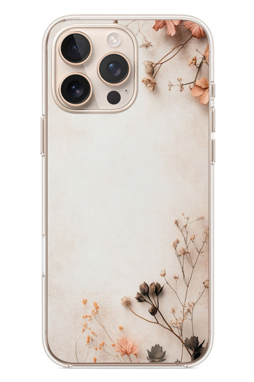 İphone 16 Pro Max Uyumlu Kuru Dallar Baskılı Silikon Kılıf