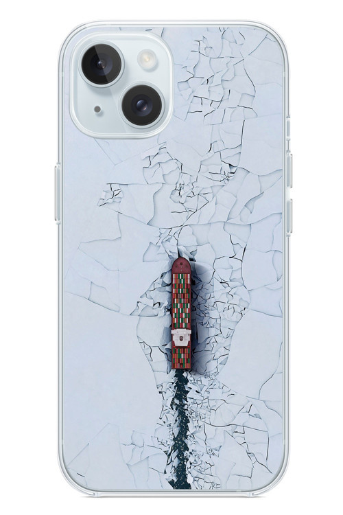 İphone 15 Uyumlu Yük Gemisi Baskılı Silikon Kılıf