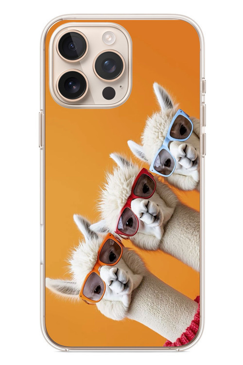 İphone 16 Pro Max Uyumlu Lamalar Baskılı Silikon Kılıf