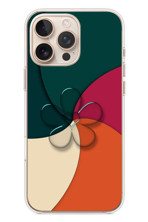 İphone 16 Pro Max Uyumlu Modern Yonca Renkleri Baskılı Silikon Kılıf
