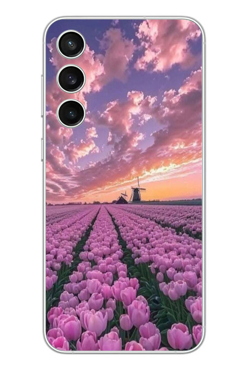 Samsung Galaxy S23 Fe Uyumlu Lale Bahçesi Baskılı Silikon Kılıf
