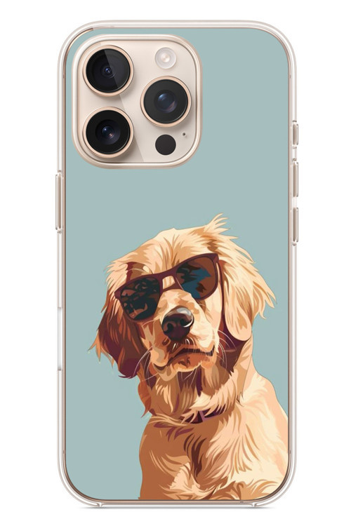 İphone 16 Pro Uyumlu Karizmatik Köpek Baskılı Silikon Kılıf