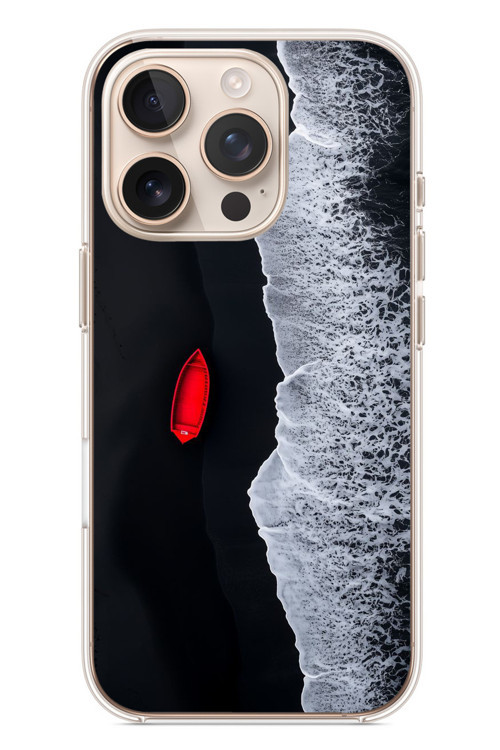 İphone 16 Pro Uyumlu Kırmızı Tekne Yalnız Baskılı Silikon Kılıf
