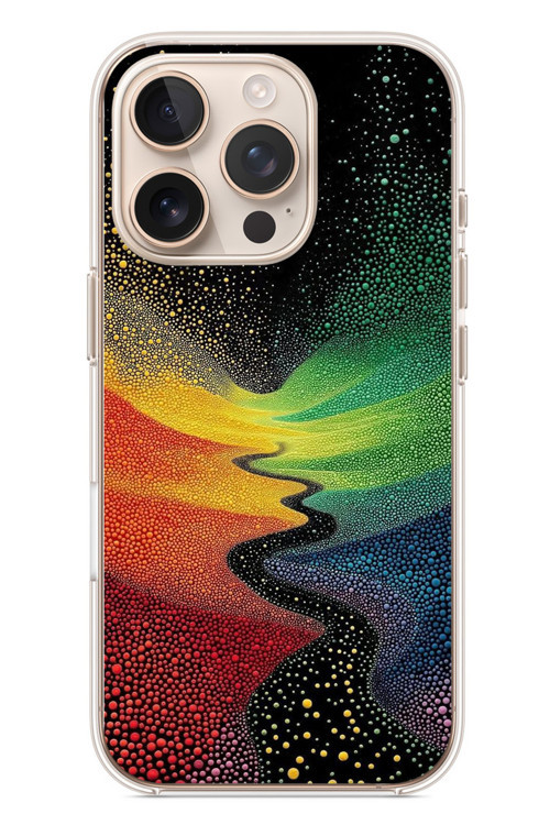 İphone 16 Pro Uyumlu Renkli Yollar Baskılı Silikon Kılıf