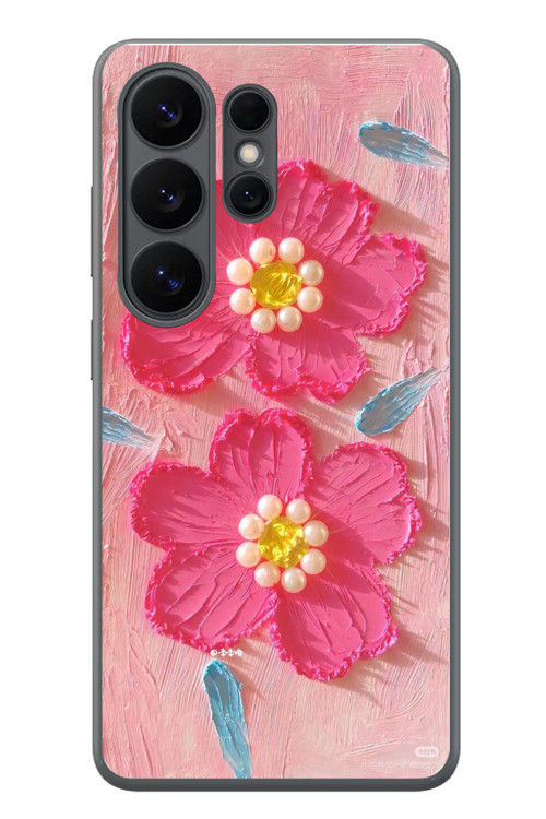 Samsung Galaxy S26 Ultra Uyumlu İnci Çiçekler Baskılı Silikon Kılıf