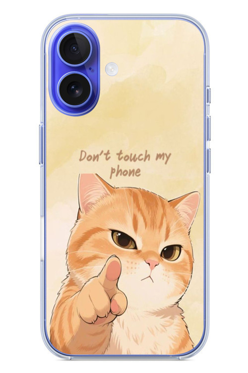 İphone 16 Uyumlu Dont Touch My Phone Baskılı Silikon Kılıf