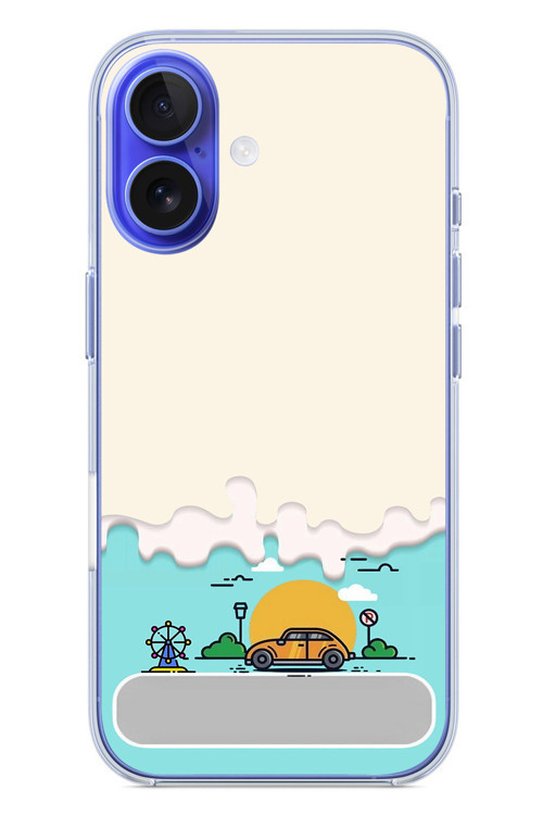 İphone 16 Uyumlu Tatil Yolu Baskılı Silikon Kılıf