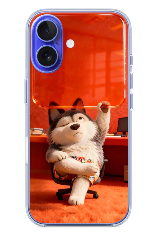 İphone 16 Uyumlu Keyifli Köpek Baskılı Silikon Kılıf