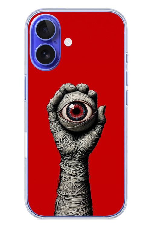 İphone 16 Uyumlu Tek Göz Elde Baskılı Silikon Kılıf