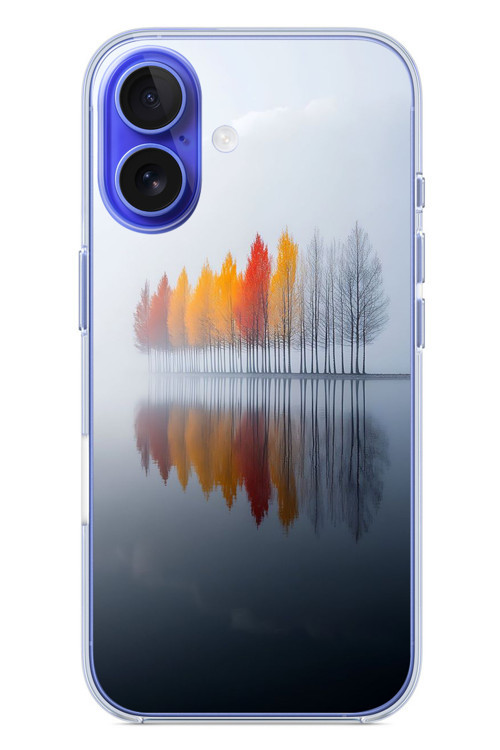 İphone 16 Uyumlu Sonbahar Zamanı Baskılı Silikon Kılıf